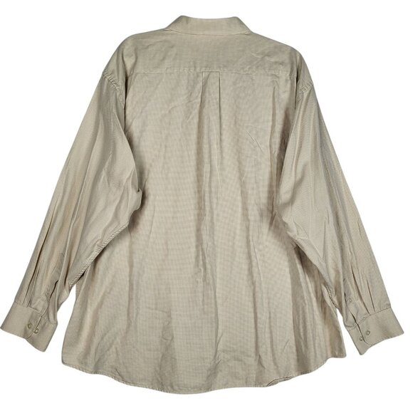 Turnbury Houndstooth Shirt Men's 2XL Beige White Button Up Long Sleeve Office - Picture 2 of 7